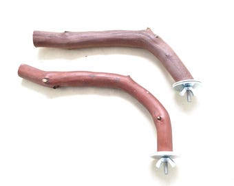 Manzanita Bird Perches Cage Top Single Branch - All Natural- Oven Cured- Set of Two * Sweet :)