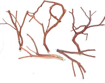 Manzanita Bird Perches Set of Five All Natural * 11" to 14" Long 5/8" to 1/8"