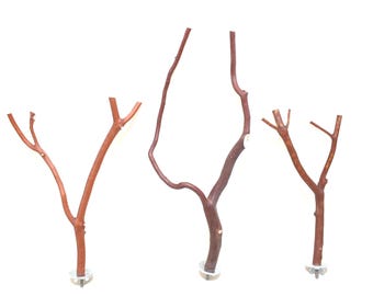 Manzanita Bird Perches All-Natural Hard Wood Set of 3 * Oven Cured
