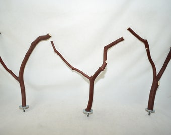 Manzanita Bird Perches Forked Multibranch Set of 3 with Hardware  * Lucky Feet