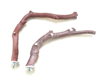 Manzanita Bird Perches Cage Top Single Branch - All Natural- Oven Cured- Set of Two * Fine :)