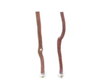 Manzanita Bird Perches For Smaller Birds Set of 2 Single Branch with Hardware