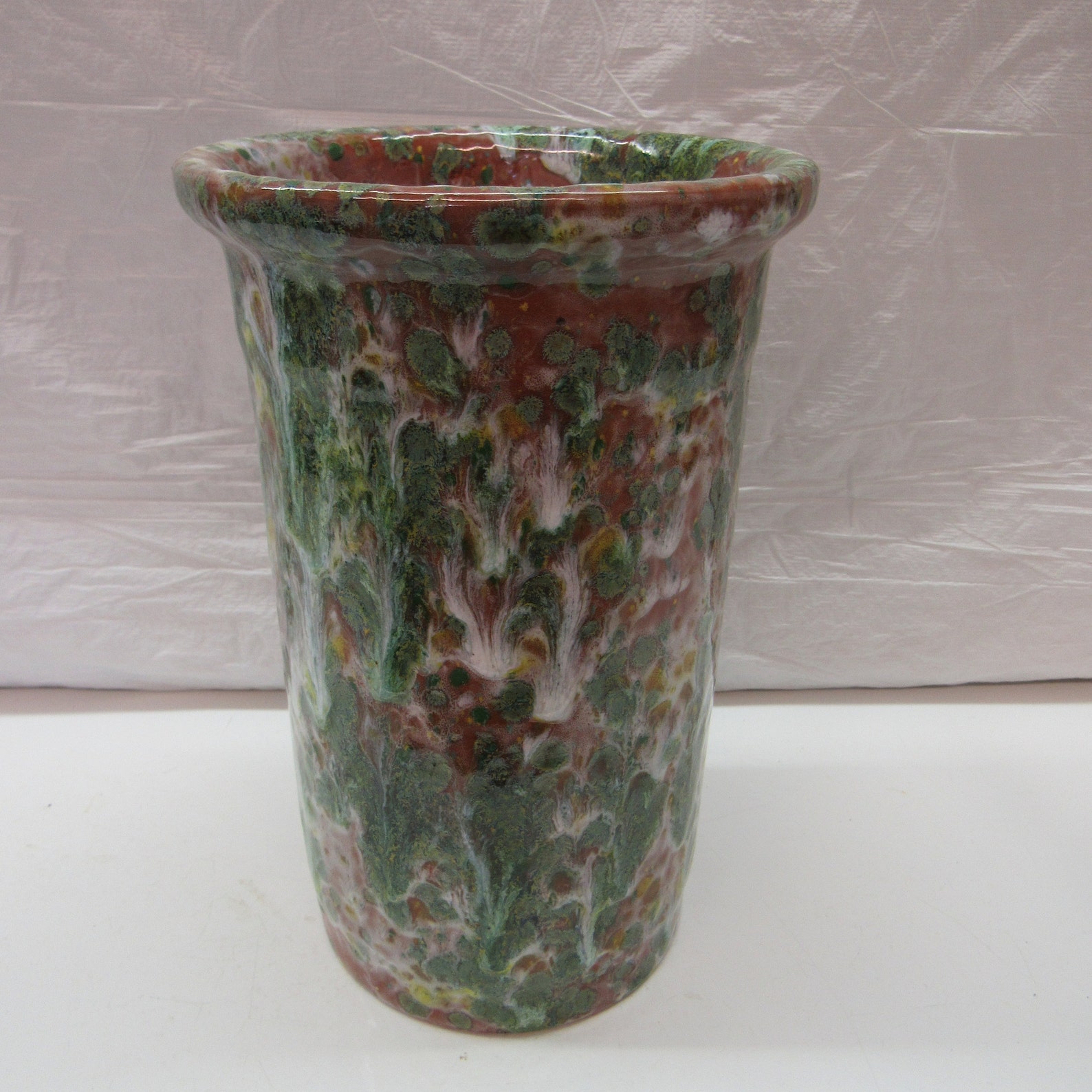 Tall Cylinder Terra Cotta Vase Etsy