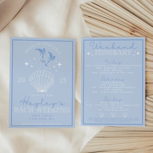 Beach Bachelorette Invitation Itinerary, Coastal Cowgirl Bach, Last Toast on the Coast, Blue Hen Weekend Trip, Editable DIY Party Invite