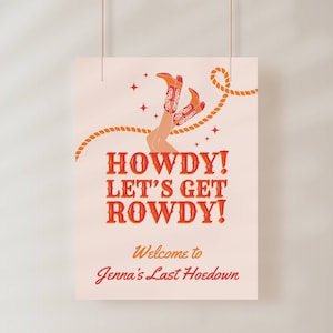 Last Rodeo Bachelorette Welcome Poster Template, Howdy Lets Get Rowdy