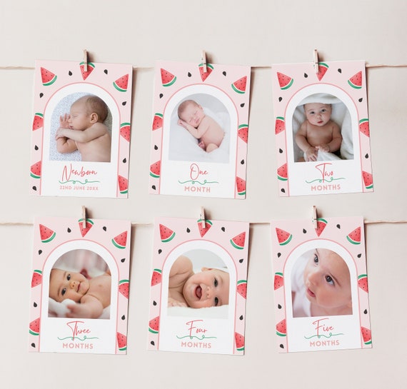 Decorazioni Primo Compleanno Fragola Per Bambina – Striscione Fotografico 13 Pezzi Per Foto Mensili 0-12 Mesi