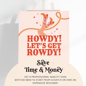 Last Rodeo Bachelorette Welcome Poster Template, Howdy Lets Get Rowdy