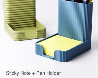 Bureauopberger – Minimalistische houder voor plaknotities en pennen – 3D-geprint