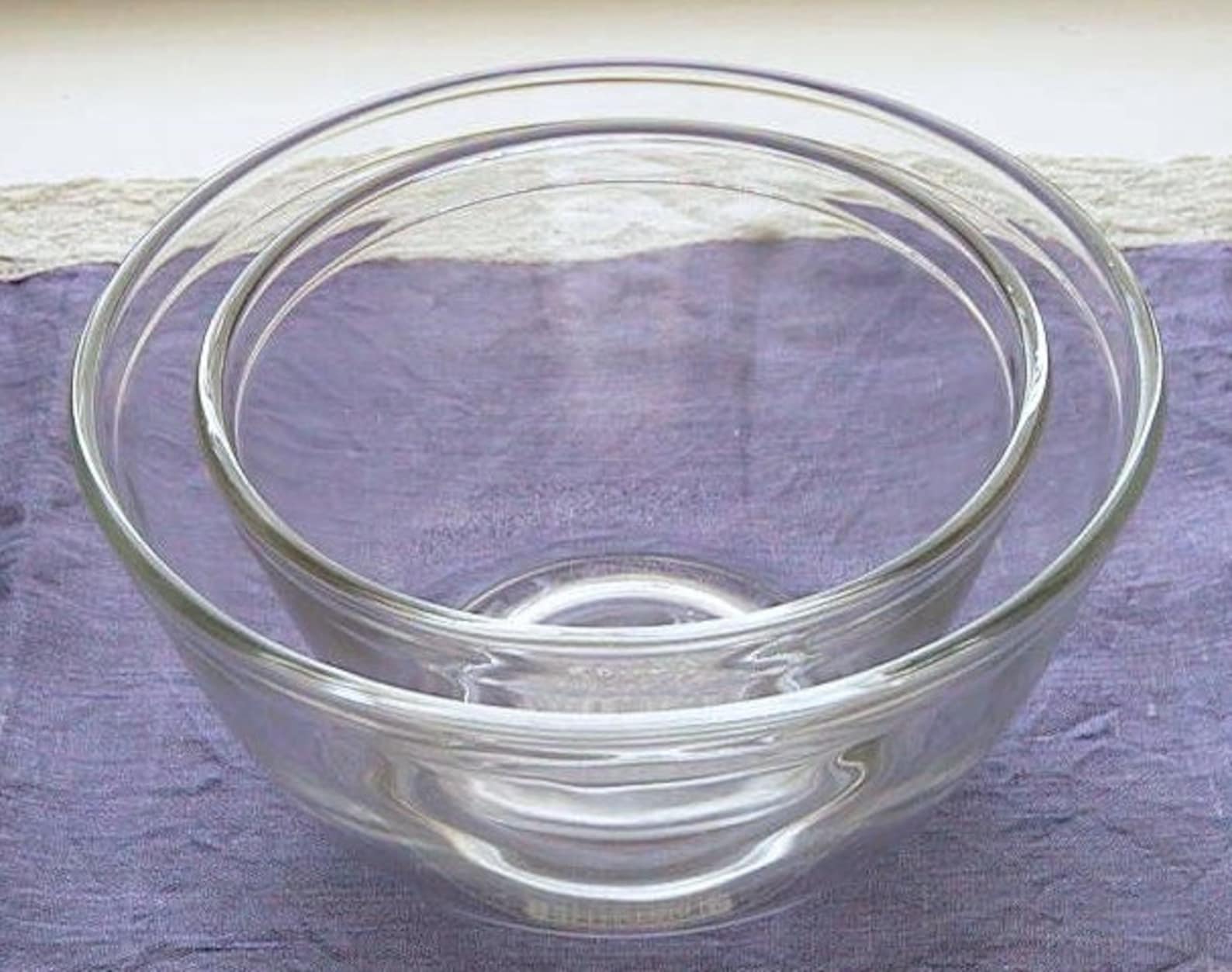 Set of 2 Vintage PYREX Clear Glass Mixing Bowls 7402 / Etsy