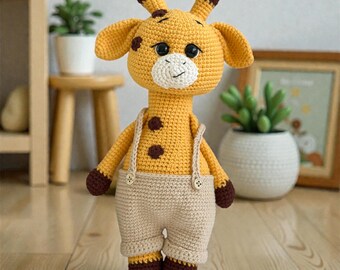 Handmade Crochet Giraffe Toy – Soft Amigurumi Giraffe, Baby Gift