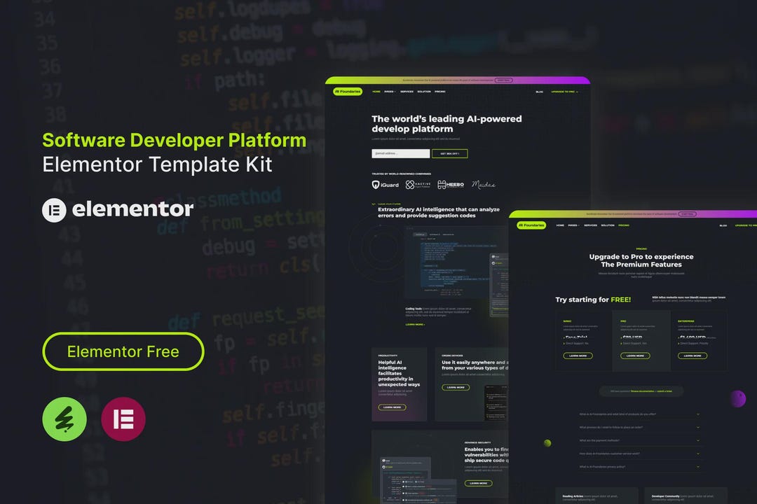 AI Software Developer Elementor Template Kit - Etsy