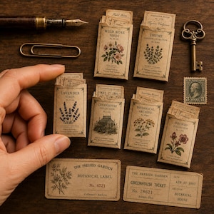 Vintage Seed Packets Printable Kit | Botanical Junk Journal Ephemera (Digital Download)