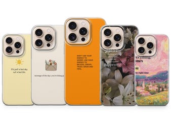 Custodia per telefono con citazione ottimistica e ispirazione per iPhone 17 Pro Max, 16e, 15, 14, 13 e Samsung S26 Ultra, S25 FE, A57, A56, Pixel 10, 9A