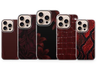 Custodia per telefono rosso scuro - Cover estetica rosso bordeaux per iPhone 17 Pro Max, 16e, 15, 14, 13 e Samsung S26 Ultra, S25 FE, A57, A56, Pixel 10,9A