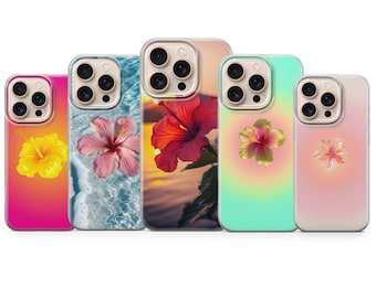 Custodia per telefono Hibiscus con fiore hawaiano Aura Cover per iPhone 17 Pro Max, 16e, 15, 14, 13 e Samsung S26 Ultra, S25 FE, A57, A56, Pixel 10, 9A