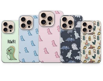 Custodia per telefono con motivo dinosauro T-Rex Dino per iPhone 17 Pro Max, 16e, 15, 14, 13 e Samsung S26 Ultra, S25 FE, A57, A56, Pixel 10, 9A