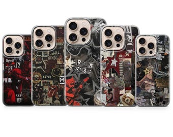 Custodia regalo grunge per telefono Punk Rock per iPhone 17 Pro Max, 16e, 15, 14, 13 e Samsung S26 Ultra, S25 FE, A57, A56, Pixel 10, 9A