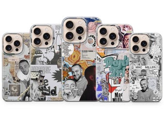 Mac Miller Phone Case Faces Circles Cover for iPhone 17 Pro Max, 16e, 15, 14, 13 & Samsung S26 Ultra, S25 FE, A57, A56, Pixel 10, 9A