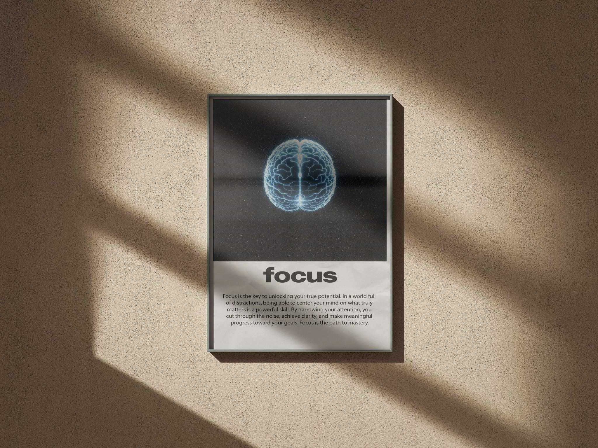 Focus Motivational Poster Printable – Minimalist Wall Art, Modern ...