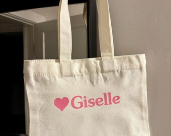 Natural Canvas Kids Tote Bag | Custom Name Toddler Bag, Personalized Gift