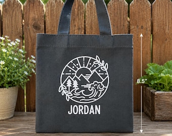 Personalized Mini Canvas Tote Bag | Custom Name Party Favor, Birthday Gift