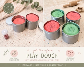 Wheat Free Gluten Free Playdough Unscented Natural Dye No Glitter Sensory