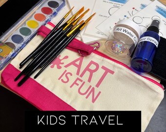 Kids Compact Watercolor Kit – Washable Art Supplies for Ages 3+ (Screen-Free Gift)
