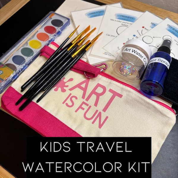 Kids Compact Watercolor Kit – Washable Art Supplies for Ages 3+ (Screen-Free Gift)