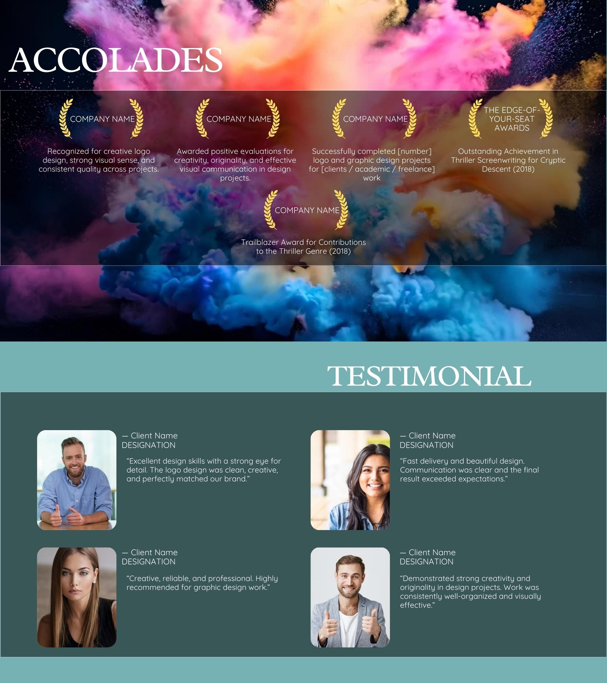 Editable Portfolio Template: Customizable Canva Design - Etsy