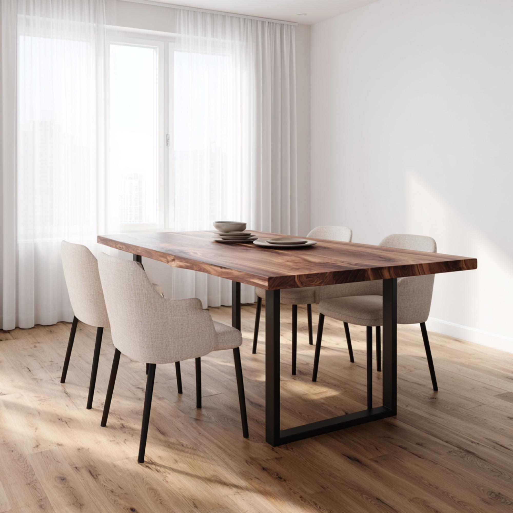 Handmade Live Edge Walnut Dining Table, Custom Solid Wood - Etsy