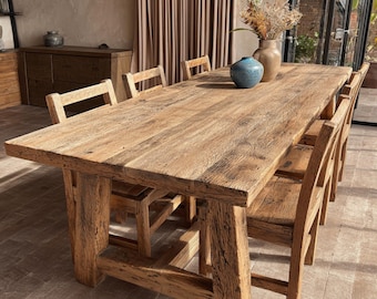 Handmade Solid Wood Live Edge Dining Table, Custom Walnut & Hardwood