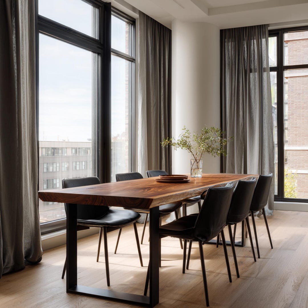 Handmade Live Edge Walnut Dining Table, Custom Solid Wood - Etsy UK