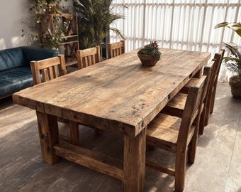 Custom Live Edge Hardwood Dining Table, Handmade