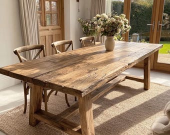 Custom Live Edge Walnut Dining Table, Solid Wood