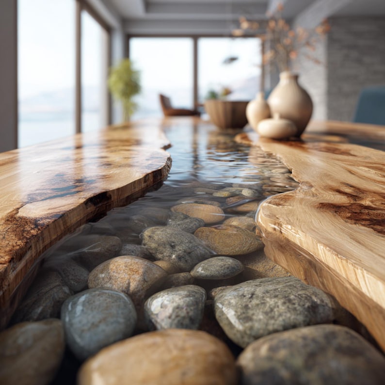 Handmade Live Edge Epoxy Dining Table, Custom Resin River Table - Etsy