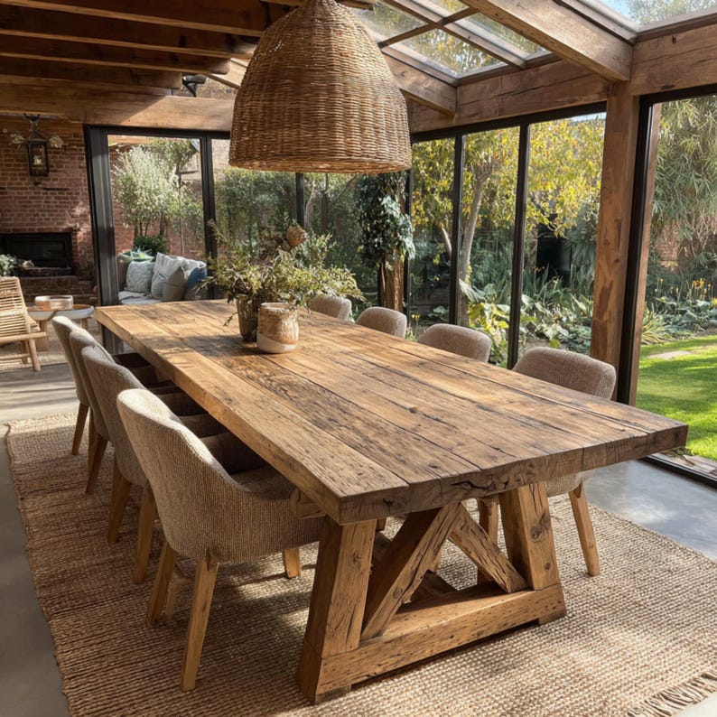 Custom Live Edge Walnut Dining Table, Solid Wood Rustic Kitchen Table ...
