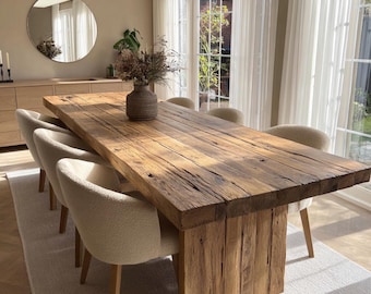 Handmade Live Edge Hardwood Dining Table, Custom Solid Wood