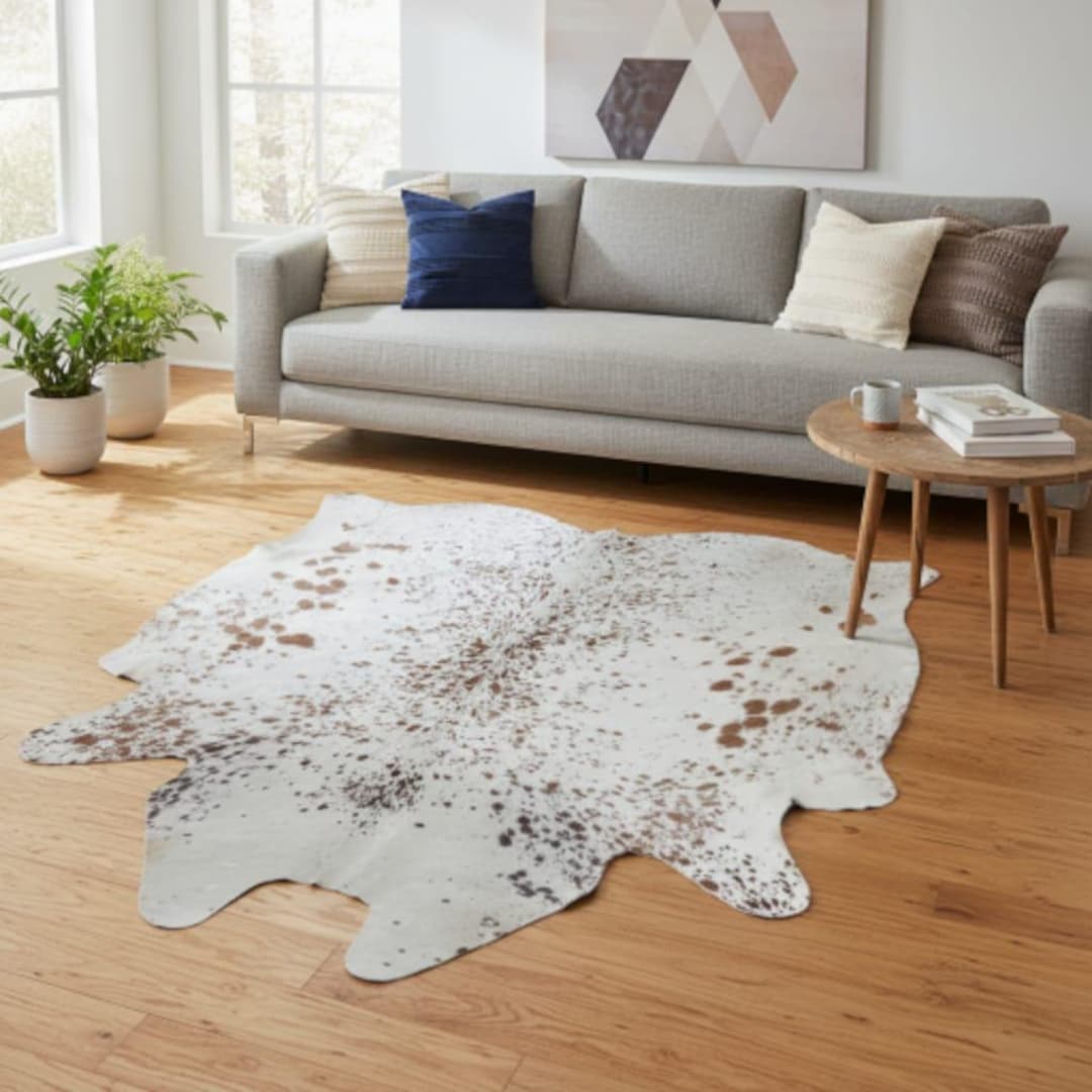 Brown and White Cowhide Rug | Natural Cow Skin Area Rug | Real Cowhide ...