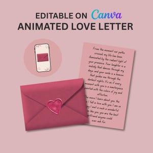 Personalized Digital Love Letter, Custom Animated Envelope Opening Video, Romantic Anniversary Gift for Her/Him, Virtual Surprise Letter