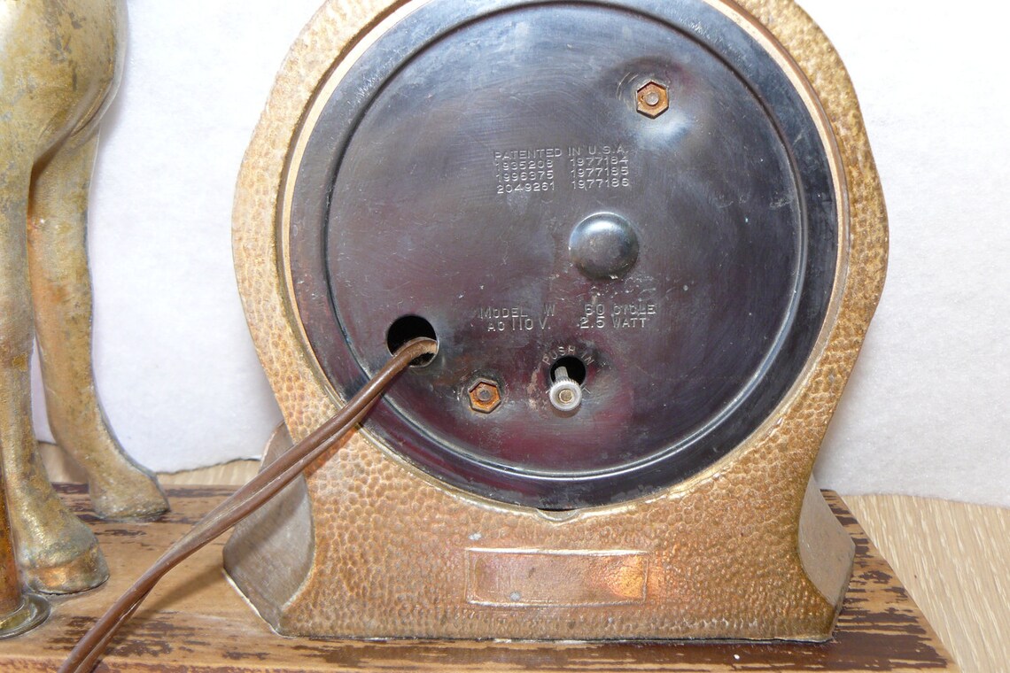 Antique Cast Brass Western Saddle Horse Clock and Lamp Model W Etsy