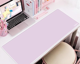 Alfombrilla de ratón malva, alfombrilla de escritorio resistente al agua, antideslizante, diseño minimalista, accesorio de escritorio morado