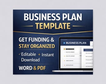 Sjabloon digitaal businessplan | Eenvoudig planningssysteem voor startende en kleine bedrijven | Bewerkbaar Word/PDF