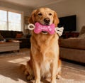 Personalized Bone Dog Toy, Custom Pet Name Plush, Rope Chew Toy