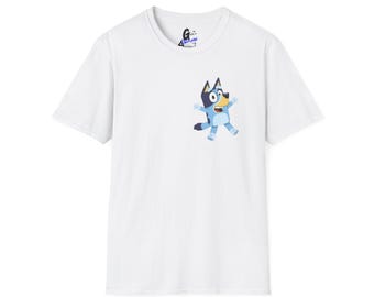 Bluey Character Illustration T-Shirt | Cute Cartoon Puppy Tee