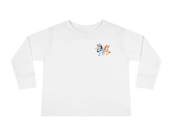 Bluey Familie Charaktere Kleinkind Langarm T-Shirt | Kinder T-Shirt