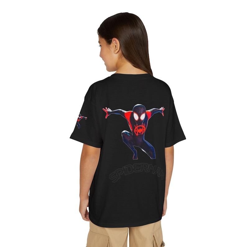 Miles Morales Spider-Man graphic T-Shirt | Kids superhero tee image 2