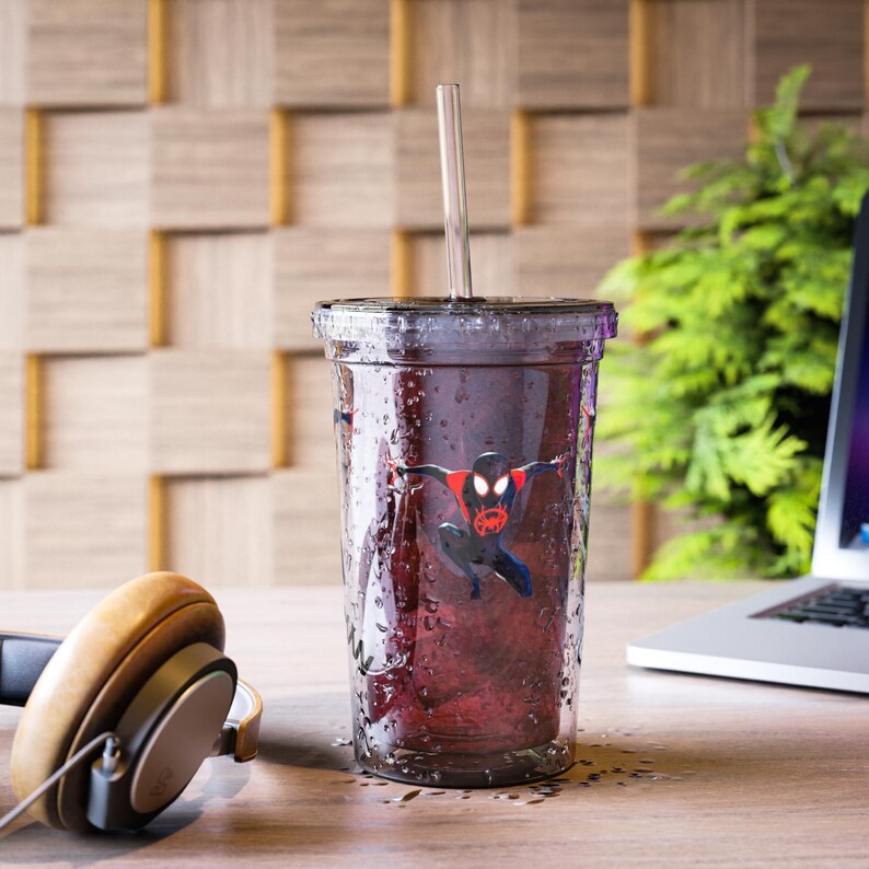 Spider-Man Miles Morales Acrylic Cup | Spider-Man Logo Tumbler image 2