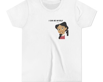 Ich kann selbst sein Illustrations-Jugend-T-Shirt | Verschiedene Freunde Cartoon, positive Nachricht