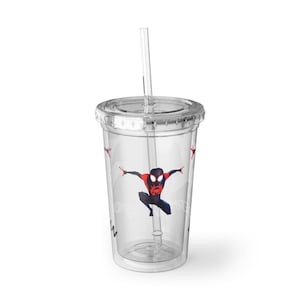 Spider-Man Miles Morales Acrylic Cup | Spider-Man Logo Tumbler image 3