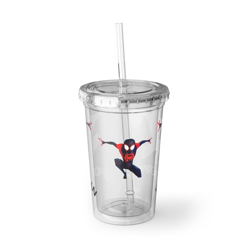 Spider-Man Miles Morales Acrylic Cup | Spider-Man Logo Tumbler image 3